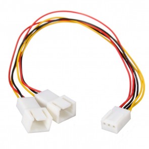 Wholesale 3 Pin to 2 x 3 Pin Computer Case Fan Y-Splitter Power Connector Adapter Cable