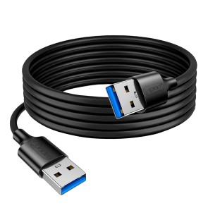 UPORT 1.5M USB 3.0 Type A Male to Type A Male Cable For Data Transfer Hard Drive Enclosures, Cooling Pad - Black