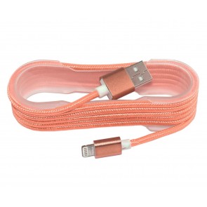 Wholesale USB 2.0 IPhone 5/6/7 Charging And Cotton braided cable- Orange