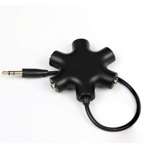 Storite 3.5mm 5 Way Earphone/Headphone Audio Splitter Cable-Black