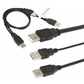 Storite USB 2.0 Type A Male to Dual USB A Male Y Splitter Cable (USB M to M y Shape 50cm)