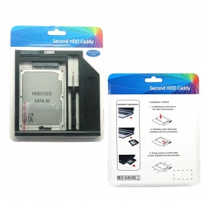 Wholesale 9.5mm Universal SATA 2nd HDD SSD Hard Drive Plastic Caddy for CD/DVD-ROM Optical Bay